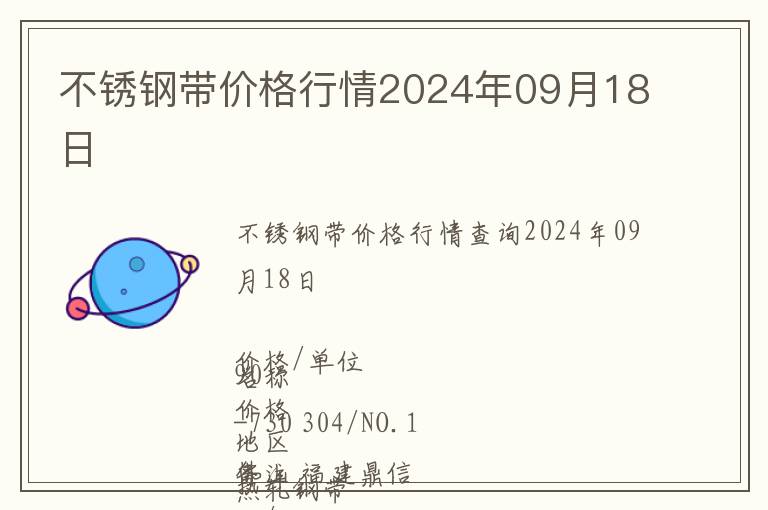 不銹鋼帶價格行情2024年09月18日