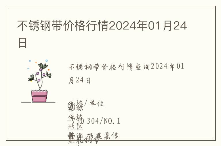 不銹鋼帶價格行情2024年01月24日