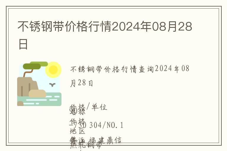 不銹鋼帶價(jià)格行情2024年08月28日