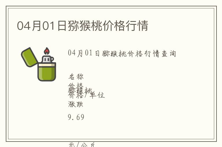 04月01日獼猴桃價(jià)格行情