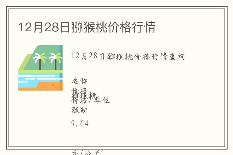 12月28日獼猴桃價格行情