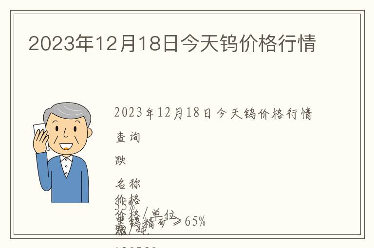 2023年12月18日今天鎢價格行情