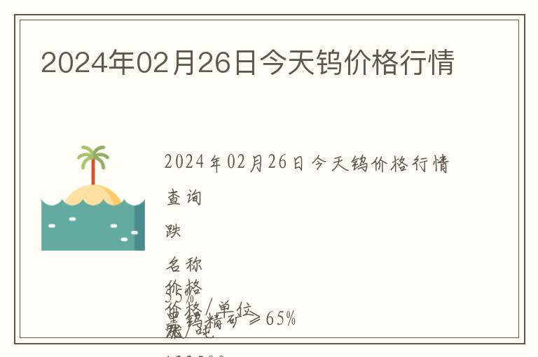 2024年02月26日今天鎢價格行情