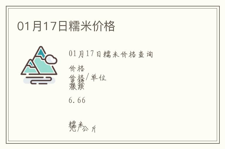 01月17日糯米價格