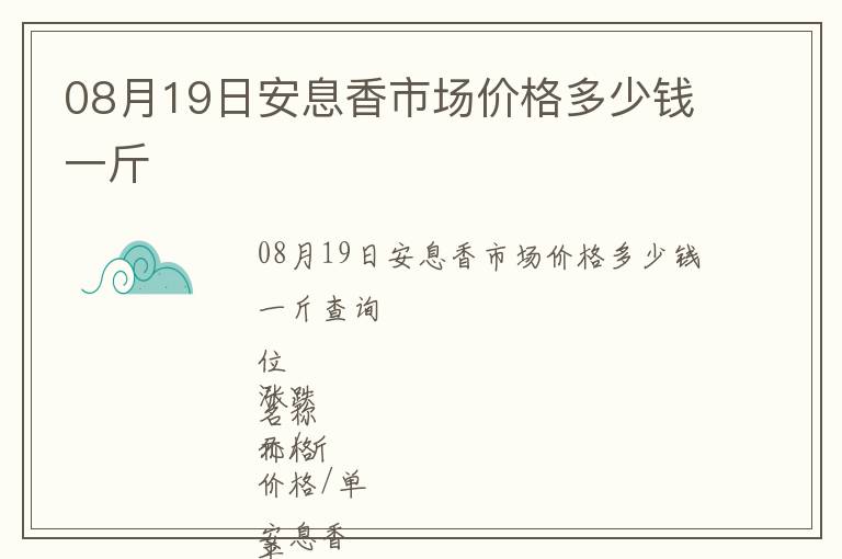 08月19日安息香市場價(jià)格多少錢一斤