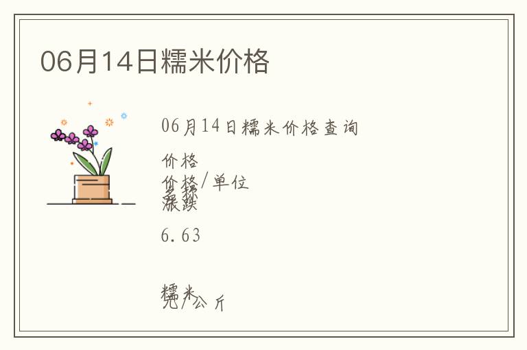 06月14日糯米價格