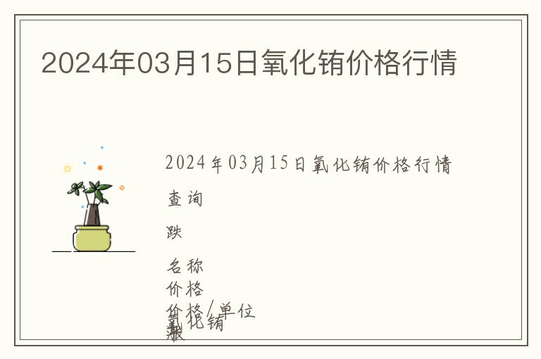 2024年03月15日氧化銪價(jià)格行情