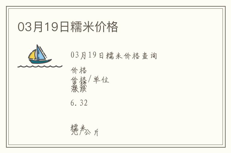 03月19日糯米價(jià)格