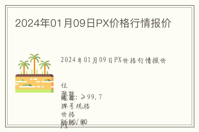 2024年01月09日PX價格行情報價