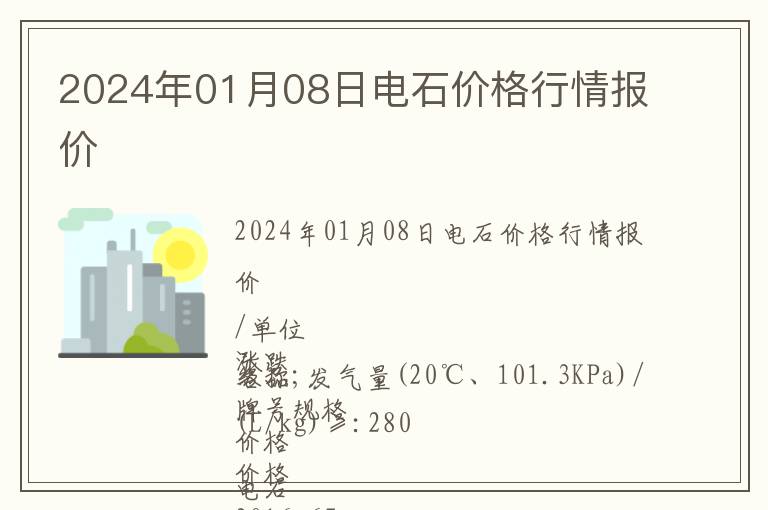 2024年01月08日電石價格行情報價