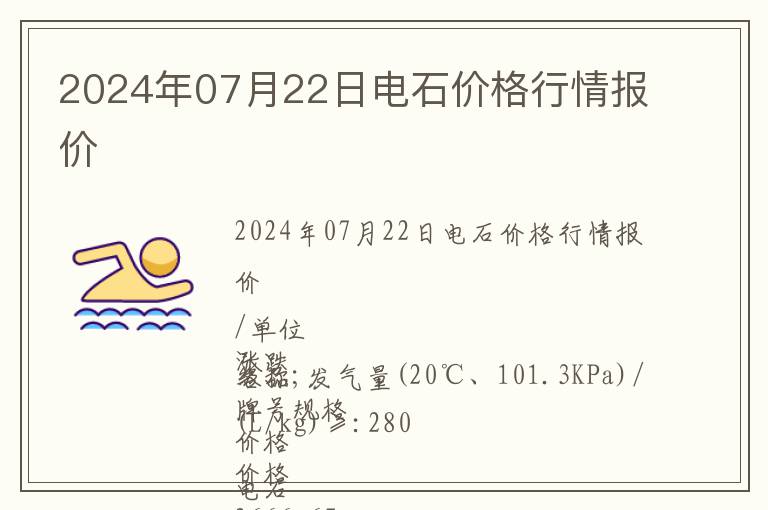 2024年07月22日電石價格行情報價