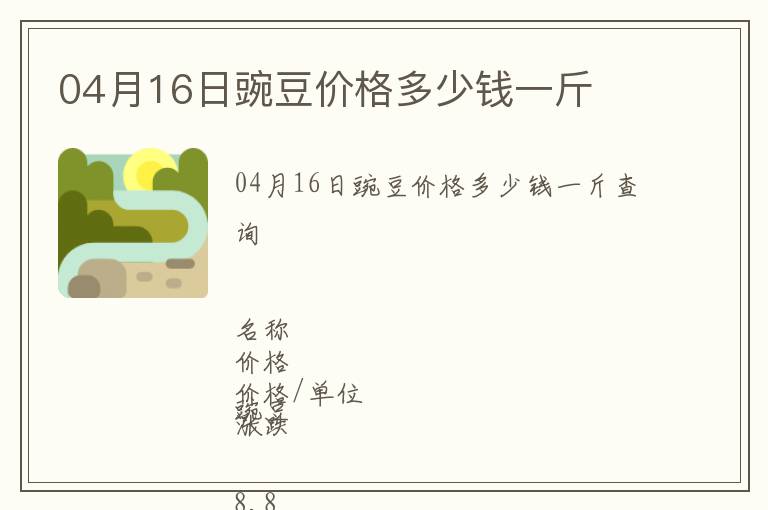 04月16日豌豆價(jià)格多少錢一斤