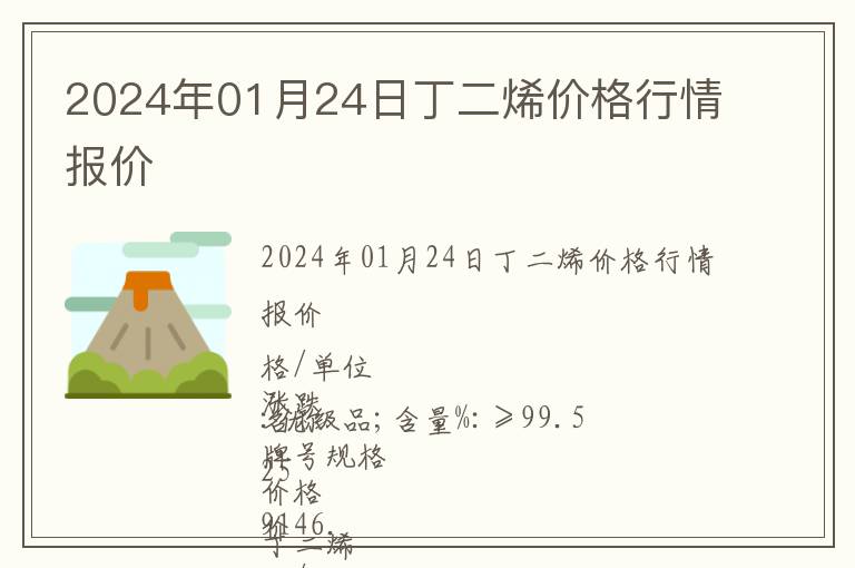 2024年01月24日丁二烯價格行情報價
