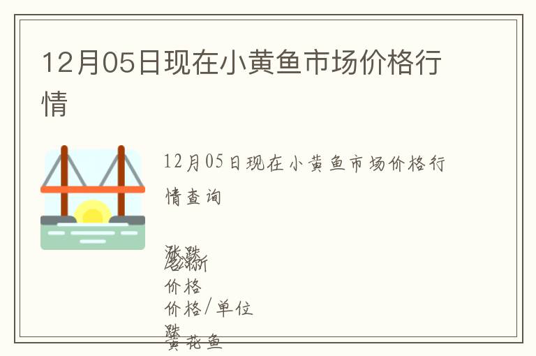 12月05日現在小黃魚市場價格行情