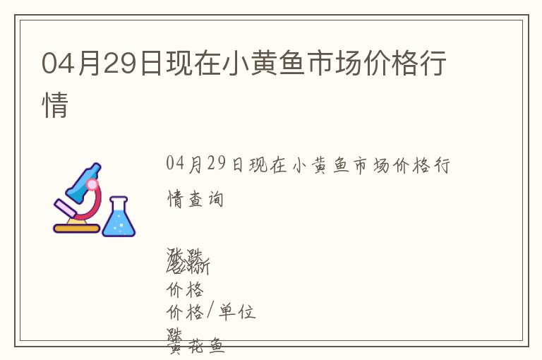 04月29日現在小黃魚市場價格行情