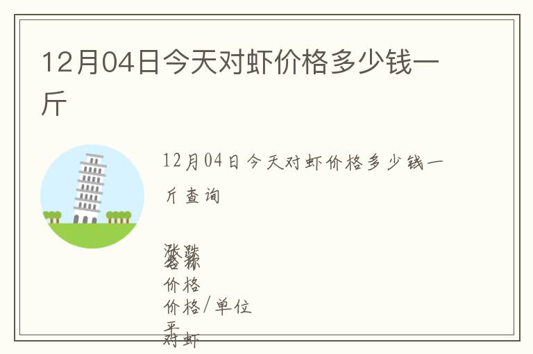 12月04日今天對(duì)蝦價(jià)格多少錢一斤