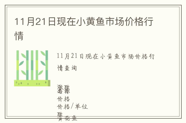 11月21日現(xiàn)在小黃魚市場價格行情