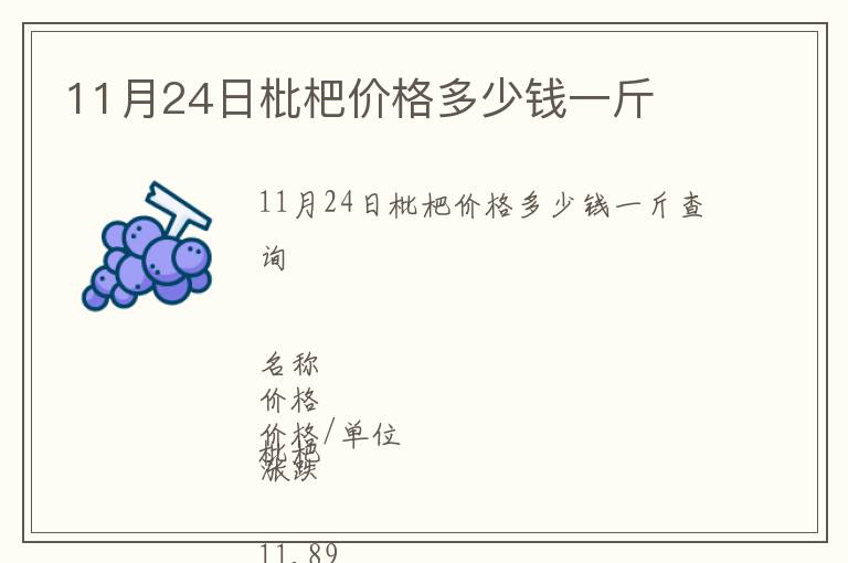 11月24日枇杷價(jià)格多少錢一斤