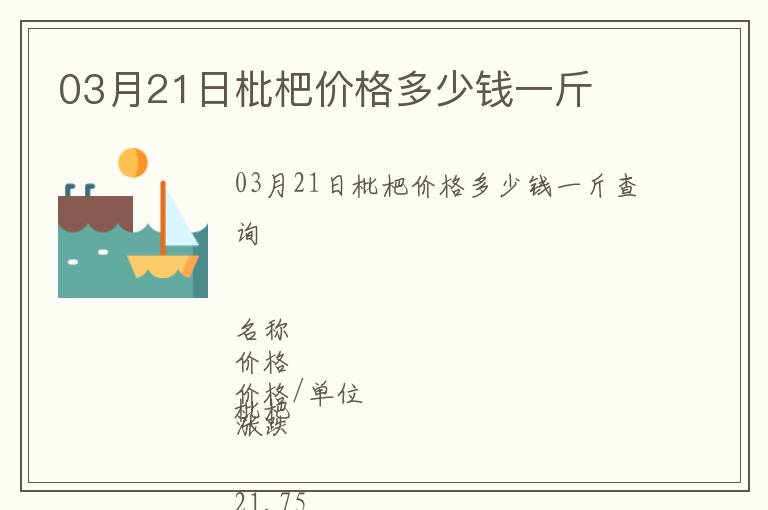03月21日枇杷價格多少錢一斤