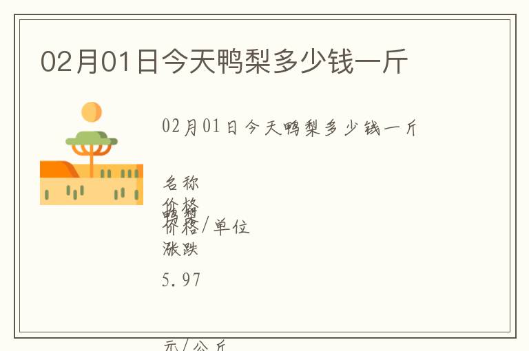 02月01日今天鴨梨多少錢一斤