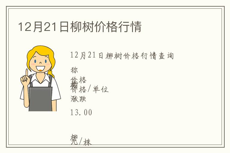 12月21日柳樹價格行情