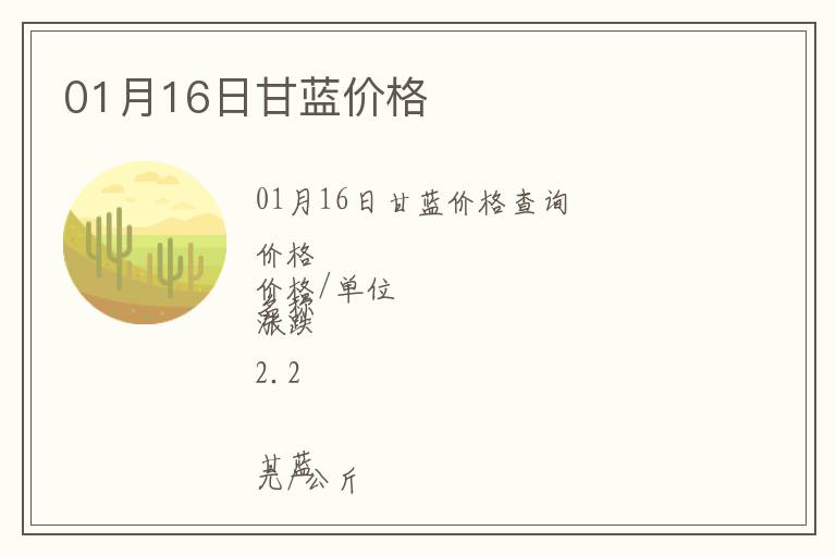 01月16日甘藍價格