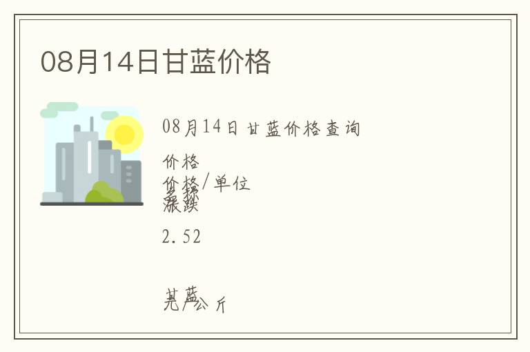 08月14日甘藍(lán)價(jià)格