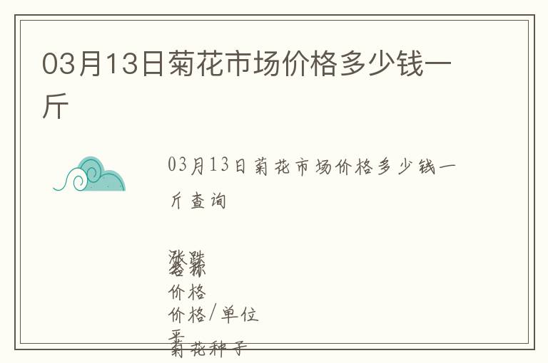 03月13日菊花市場價格多少錢一斤