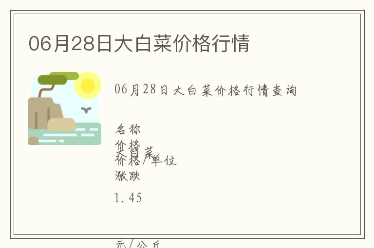 06月28日大白菜價格行情