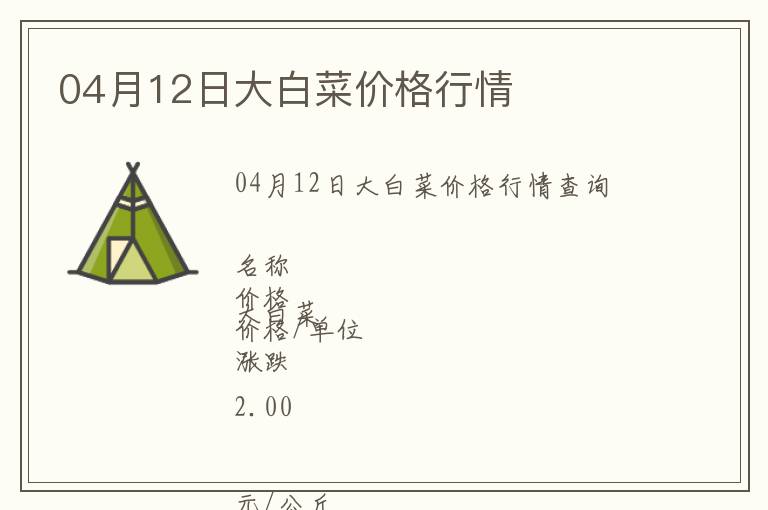 04月12日大白菜價(jià)格行情