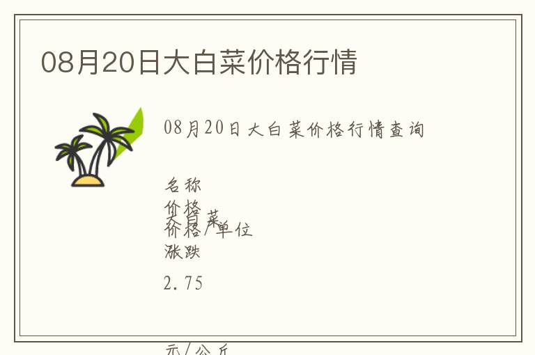 08月20日大白菜價格行情