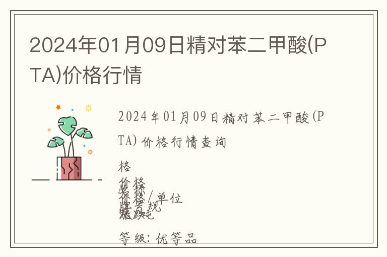2024年01月09日精對苯二甲酸(PTA)價格行情