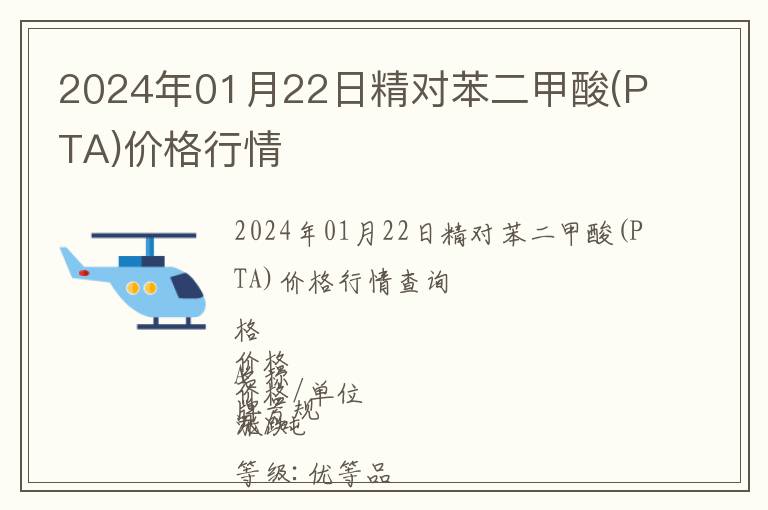 2024年01月22日精對苯二甲酸(PTA)價格行情
