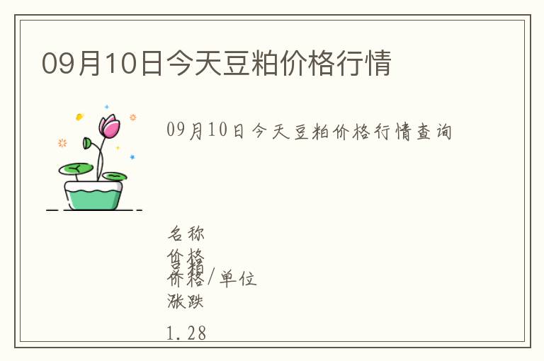 09月10日今天豆粕價(jià)格行情