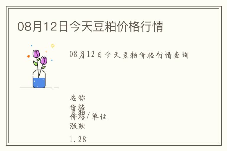 08月12日今天豆粕價(jià)格行情