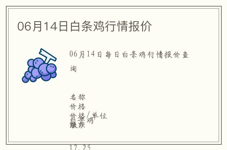 06月14日白條雞行情報(bào)價(jià)