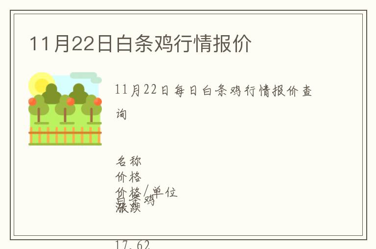 11月22日白條雞行情報(bào)價(jià)