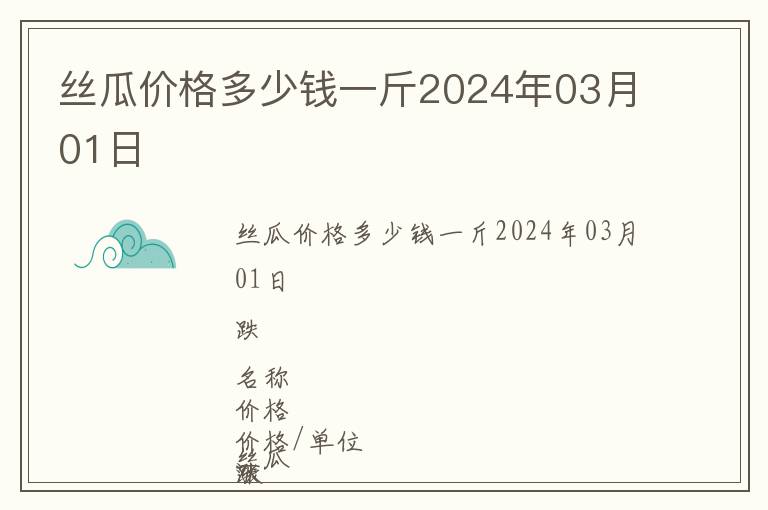 絲瓜價格多少錢一斤2024年03月01日