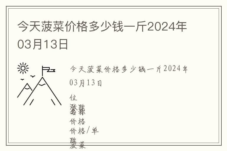 今天菠菜價(jià)格多少錢一斤2024年03月13日