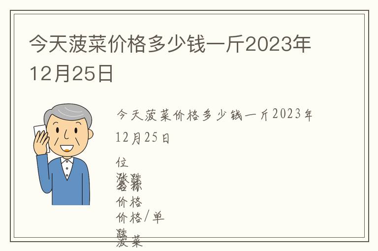今天菠菜價(jià)格多少錢(qián)一斤2023年12月25日