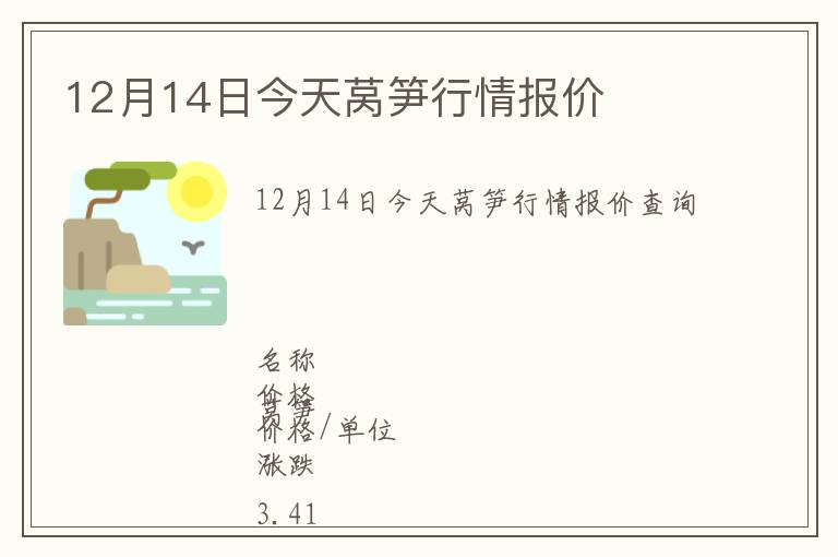 12月14日今天萵筍行情報價