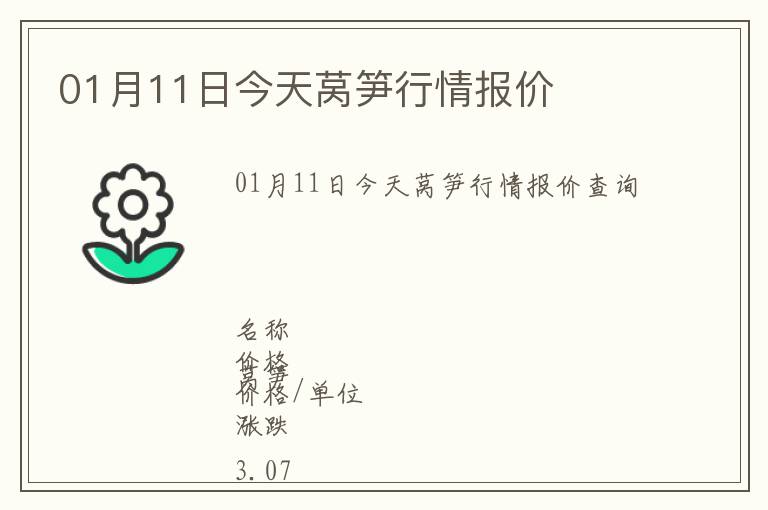 01月11日今天萵筍行情報(bào)價(jià)