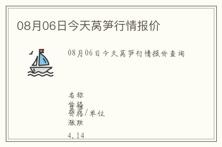 08月06日今天萵筍行情報價