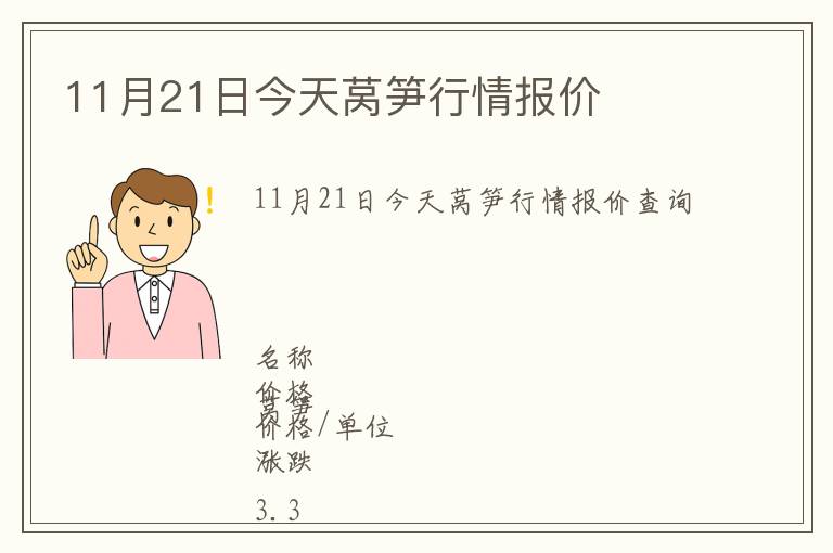 11月21日今天萵筍行情報價