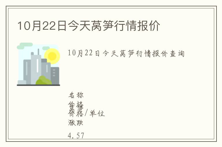 10月22日今天萵筍行情報價
