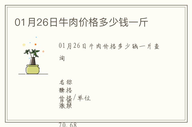 01月26日牛肉價(jià)格多少錢一斤