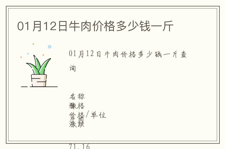01月12日牛肉價格多少錢一斤
