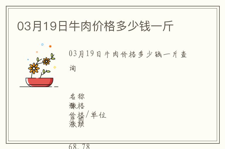 03月19日牛肉價格多少錢一斤