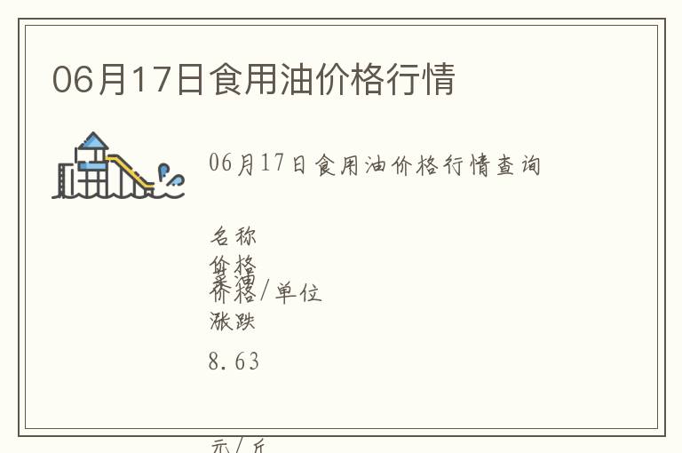 06月17日食用油價(jià)格行情