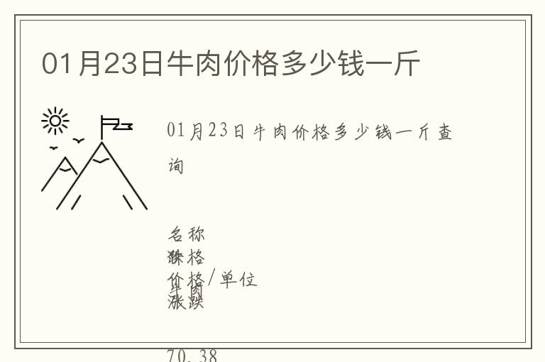01月23日牛肉價格多少錢一斤
